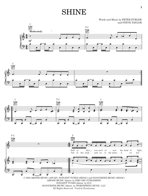 Shine - Newsboys (Piano-Vocal-Guitar)