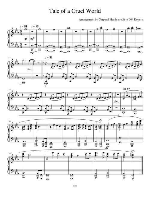 Terraria Calamity Soundtrack: Tale of a Cruel World (Piano Solo)