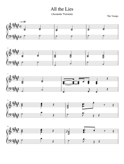 All the Lies (Acoustic Piano) - The Vamps
