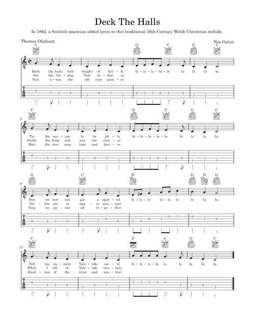 Deck The Halls TAB