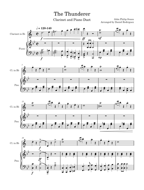 The Thunderer – Clarinet and Piano Duet