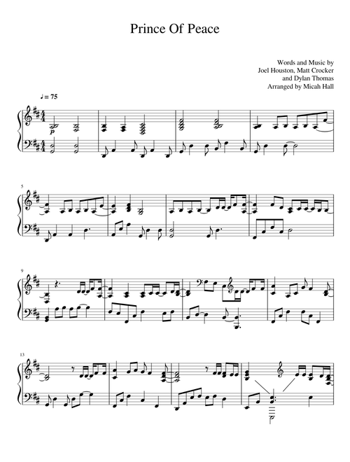 Prince Of Peace - Hillsong United - Piano Solo