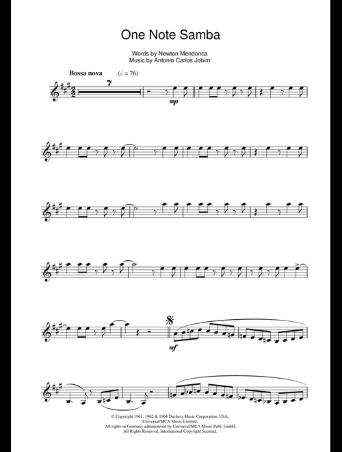 One Note Samba (Samba De Uma Nota) - Antonio Carlos Jobim (Clarinet Solo)