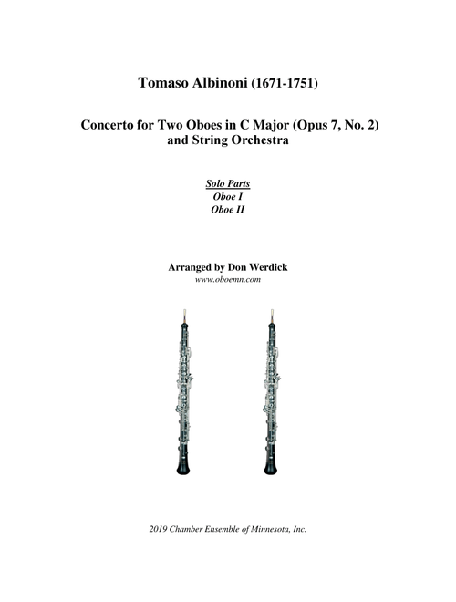 Concerto for Two Oboes in C Major, Op. 7 No. 2 (Arr. Don Werdick (1946 - )) - Tomaso Albinoni (1671-1751) (Oboe Duet)
