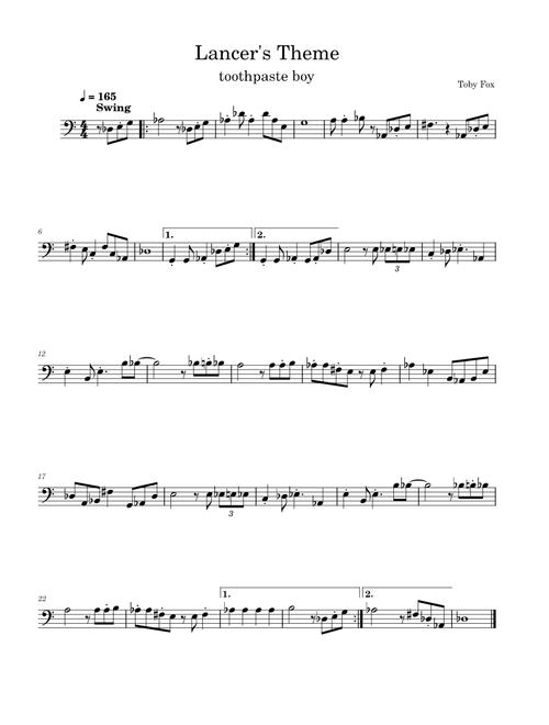 Lancer's Theme - Trombone/Euphonium Solo