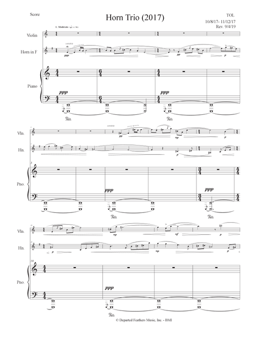 Horn Trio (2017) piano part - Thomas Oboe Lee (Instrumental Duet and Piano)