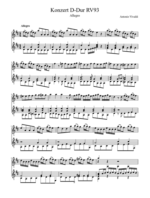 Vivaldi Konzert D-Dur RV93
