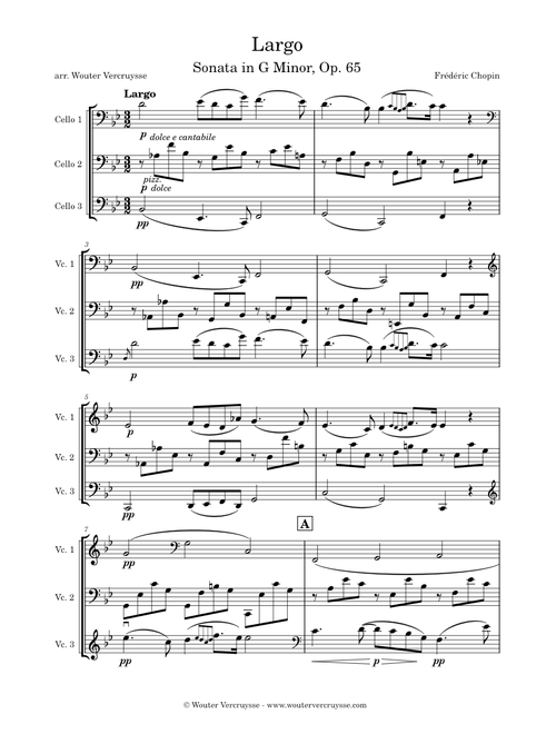 Chopin: Largo, Sonata op. 65 arr. for 3 cellos