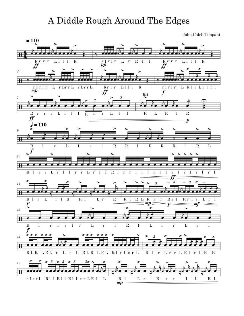 A Diddle Rough Around The Edges Sheet Music for Snare drum (Solo ...