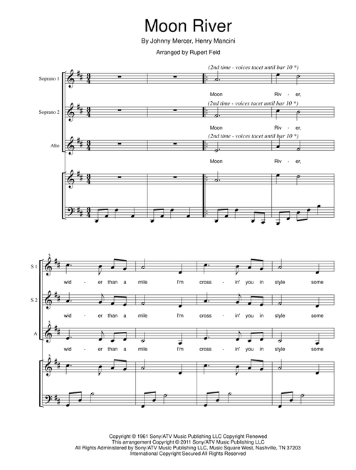 Moon River (Arr. Rupert Feld) - Andy Williams (Choral, SSA)
