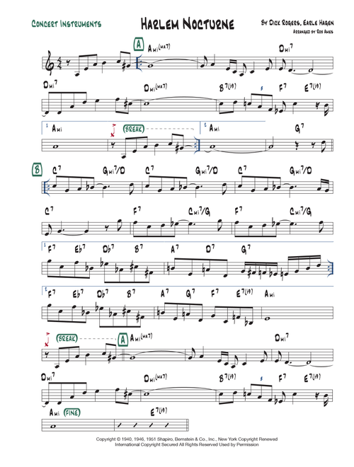 Harlem Nocturne (Arr. Rob Ames) - Earle Hagen (Lead Sheet - Fake Book)