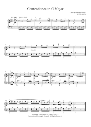 Beethoven - Contradance no.1 - WoO 14, No.1 Sheet Music for Oboe ...