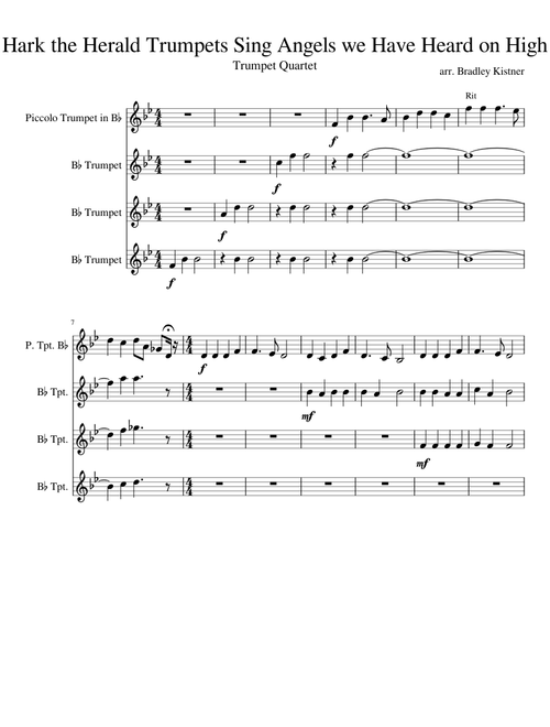 Hark the Herald Trumpets Sing: Angels We Have Heard on High Trumpet Quartet