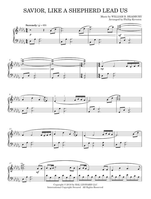 Savior, like a Shepherd lead us - William B. Bradbury (Piano Solo)