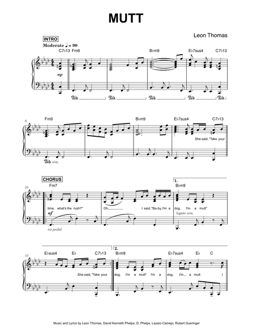 Mutt - Leon Thomas (Piano Solo)