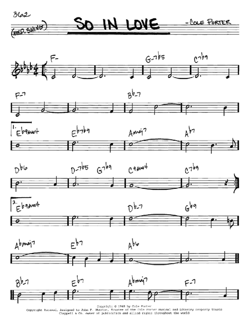So In Love (from Kiss Me, Kate) - Cole Porter, Kiss Me Kate (Musical) (Real Book - Melody-Chords)