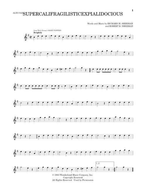 Supercalifragilisticexpialidocious (from Mary Poppins) - Julie Andrews (Alto Sax Solo)