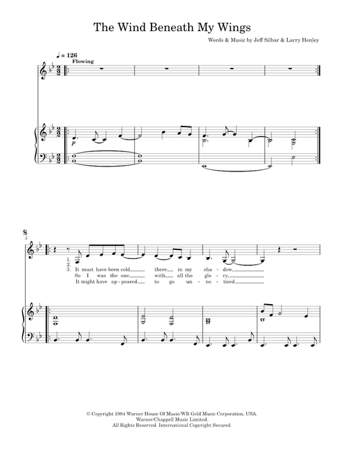 Wind Beneath My Wings, The - Bette Midler (Piano-Vocal-Guitar (Piano Accompaniment))