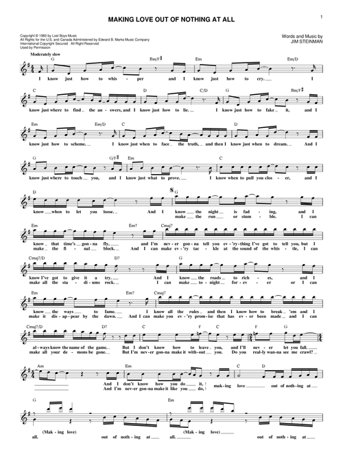 Making Love Out Of Nothing At All - Air Supply (Lead Sheet - Fake Book)