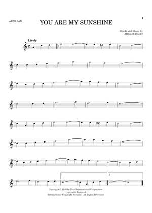 Play Official version of YOU ARE MY SUNSHINE Sheet Music by Jimmy