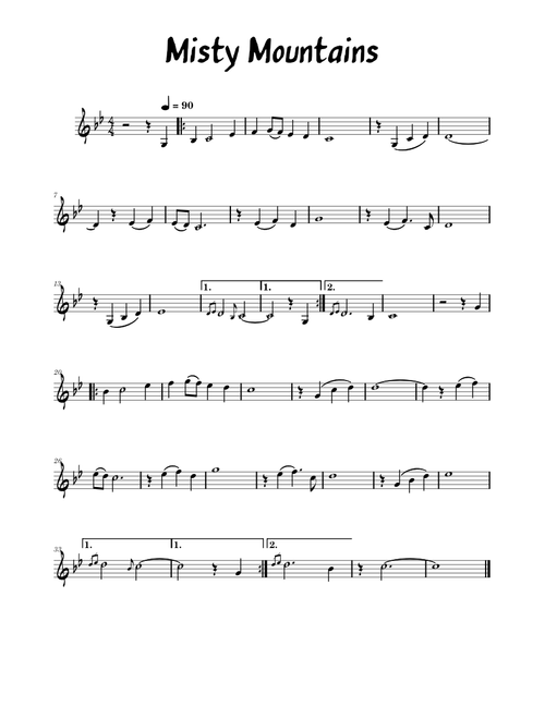 Misty Mountains Cold – Howard Shore The Hobbit