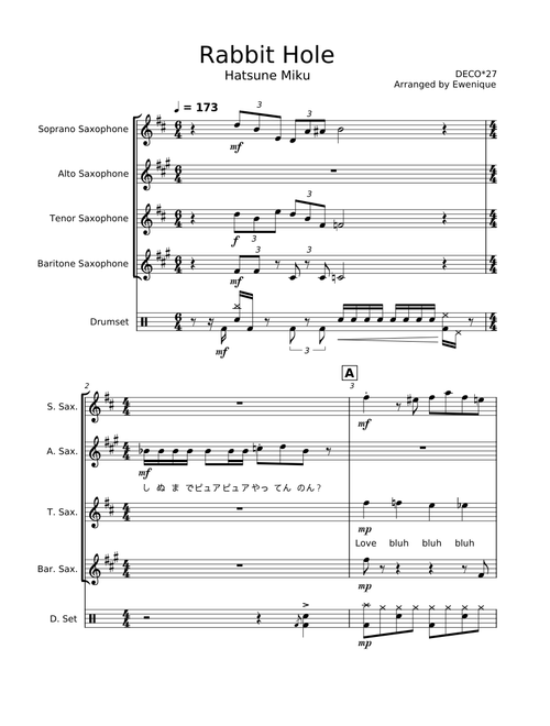 Rabbit Hole - for Sax Quartet+