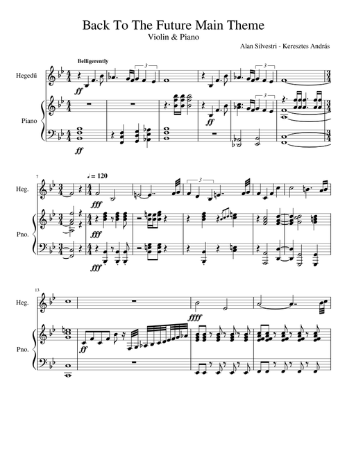 Back To The Future Main Theme Violin Piano