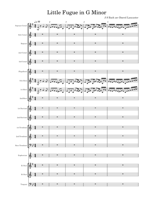 The Little Fugue In G Minor – Johann Sebastian Bach arr Darrel Lancaster
