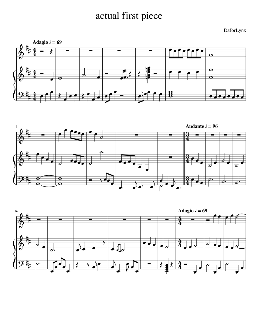 My ACTUAL very first piece Sheet music for Piano (Piano Duo ...