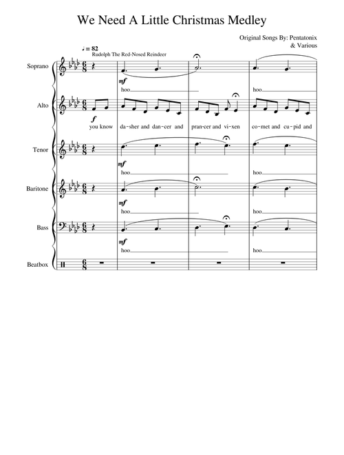 We Need A Little Christmas Medley | Pentatonix [Sheet Music]