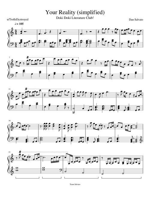 Your Reality (simplified for Piano)