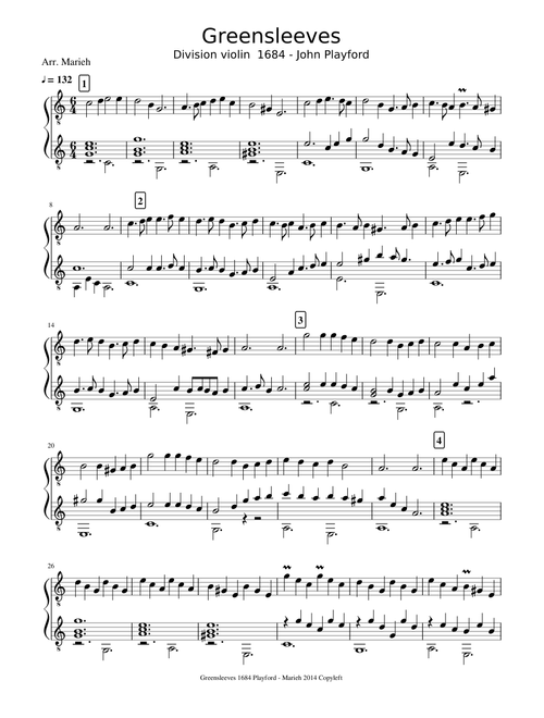 Greensleeves - Playford (1623 - 1686)