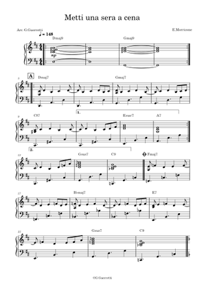Metti una Sera a Cena Sheet Music with Chords for Contrabass