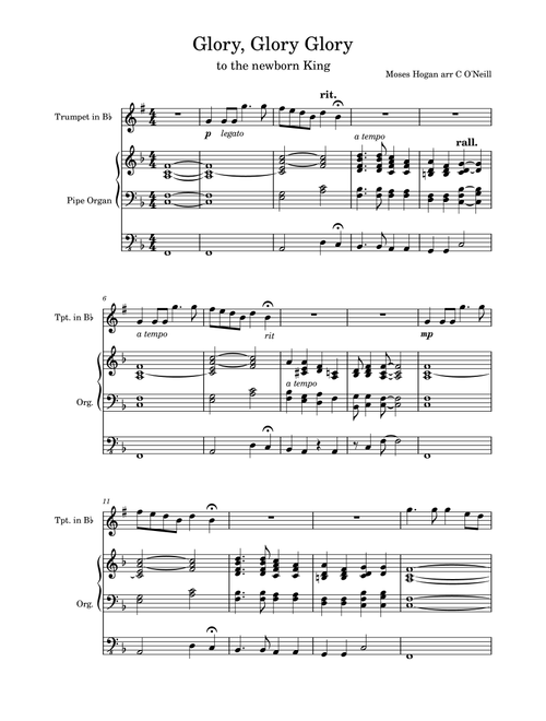 Glory, Glory, Glory To The New Born King (Arr. Charlotte O'Neill) - Moses Hogan (Trumpet Solo)