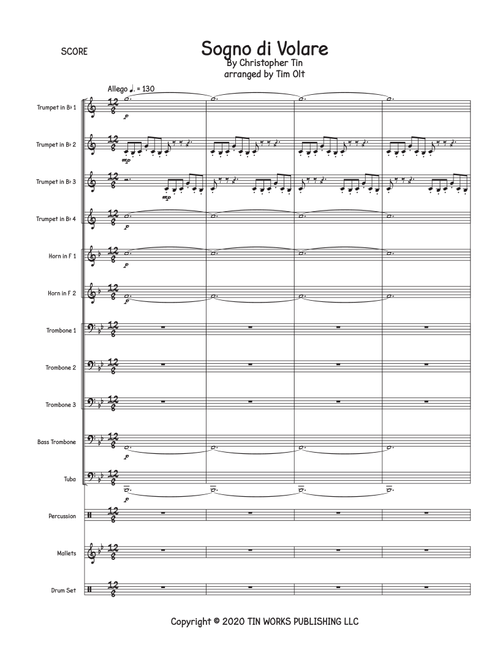 Sogno Di Volare (Arr. Tim Olt) - Christopher Tin (Brass Ensemble)