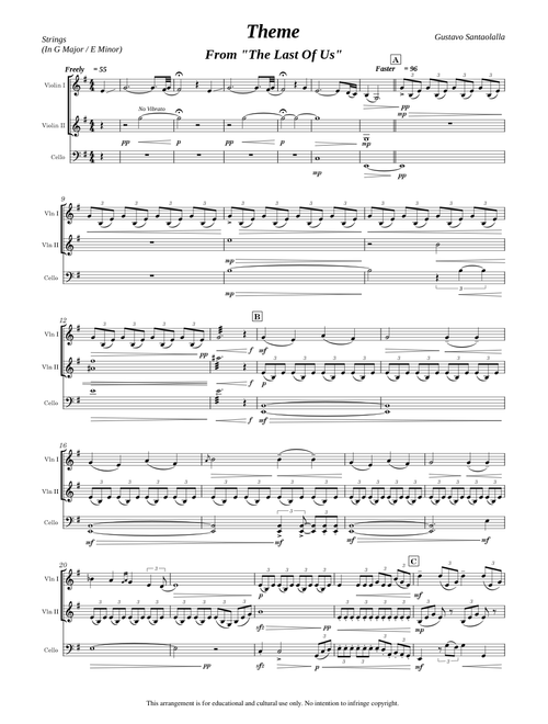 The Last of Us – Gustavo Santaolalla Last of Us Theme Trio