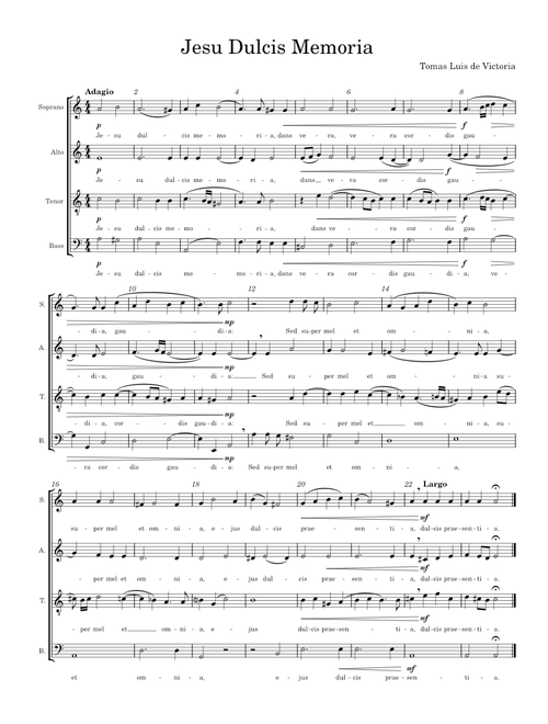 Jesu, dulcis memoria – Tomás Luis de Victoria