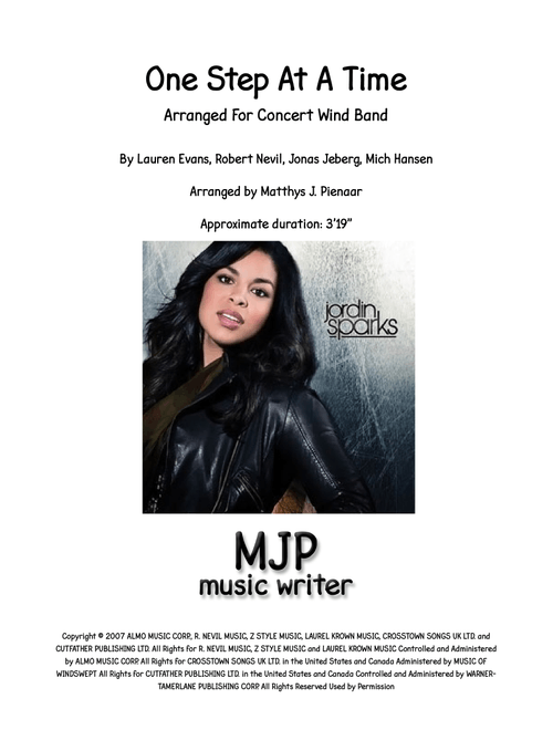 One Step At A Time (Arr. Matthys J. Pienaar) - Jordin Sparks (Concert Band)