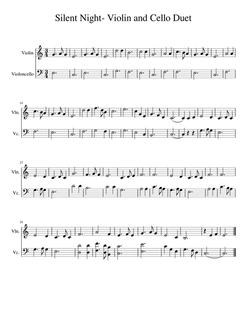 Silent Night- Violin and Cello Duet