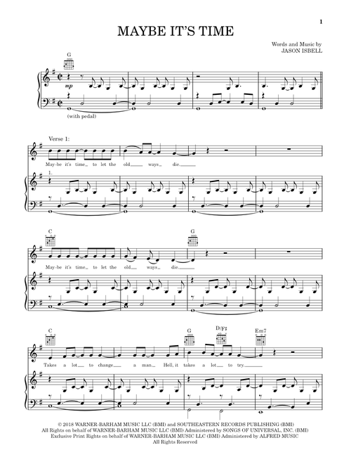 Maybe It's Time (from A Star Is Born) - Bradley Cooper (Piano-Vocal-Guitar)