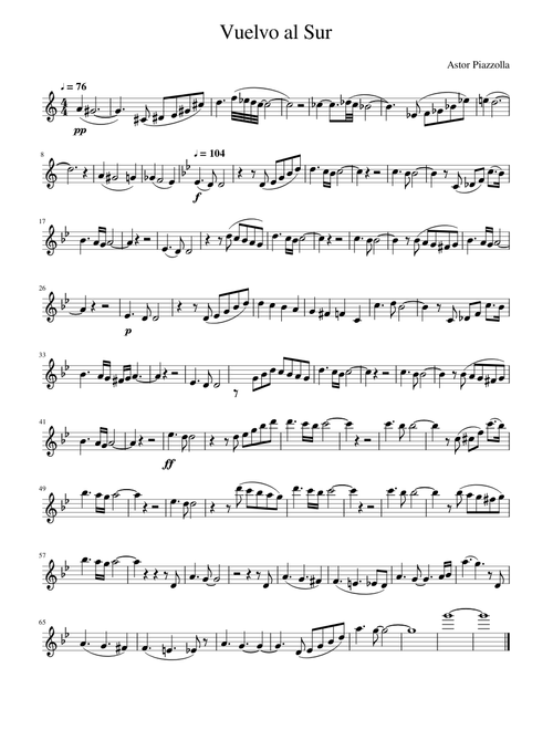 Vuelvo al Sur - Astor Piazzolla