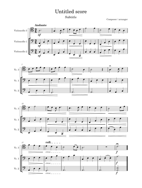 Cello trio in A minor
