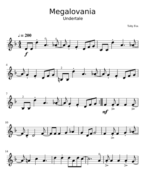 Megalovania Violin Solo (Easy)