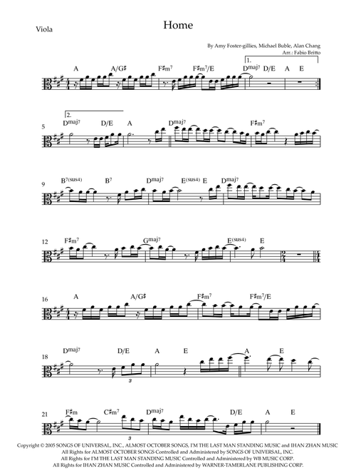 Home (Arr. Fabio Britto) - Blake Shelton (Viola Solo)
