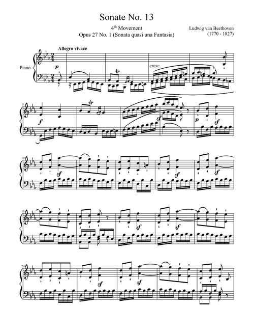 Sonate No. 13, 4th Movement