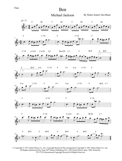 Ben (Arr. Leo Silva) - Michael Jackson (Flute Solo)