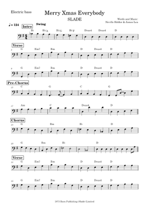 Merry Xmas Everybody by Slade Sheet Music for Piano (Solo) easy ...