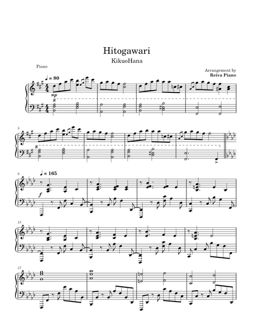 Hitogawari (KikuoHana - Reiva Arr.)