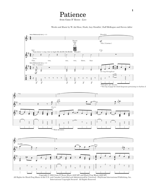 Patience - Guns N' Roses (Guitar Tab)