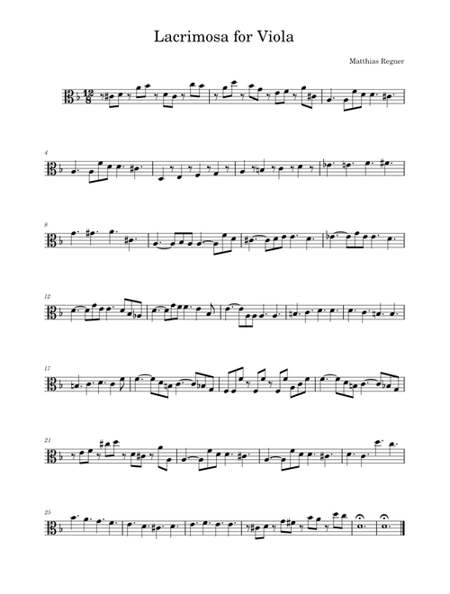 Lacrimosa for Viola